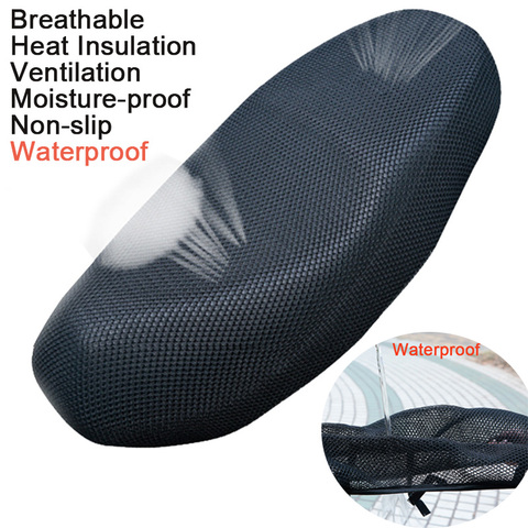 XXXL New black Breathable Summer 3D Mesh Motorcycle Seat Cover Sunscreen Anti-Slip Waterproof Cushion protect Net Cove ► Photo 1/6