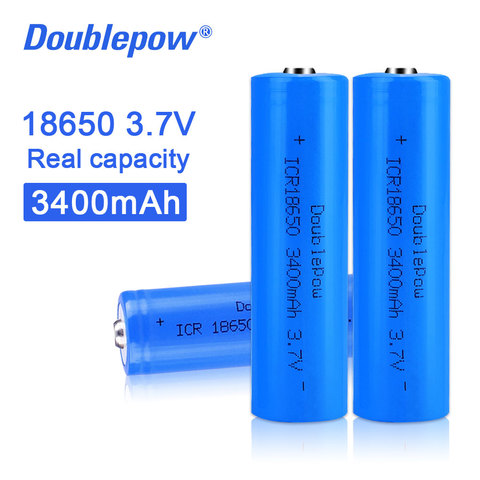 100% original  Doublepow 18650 3.7v 3400mah 18650 rechargeable lithium battery for flashlight batteries ► Photo 1/5