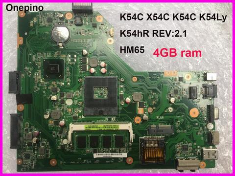 K54C Laptop motherboard for ASUS K54C X54C K54 K54Ly K54hR system board 4GB ram onboard REV 2.1 tested working ► Photo 1/4