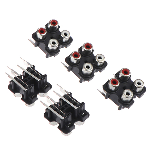 5Pcs 2/4 hole RCA Female Stereo audio Jack AV Audio input socket Connector ► Photo 1/6