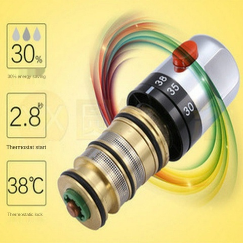 Brass Thermostatic Mixing Valve Temperature Control Ceramic Valve for Solar Water Heater Valve Parts Ceramic Cartridge MJ911 ► Photo 1/1