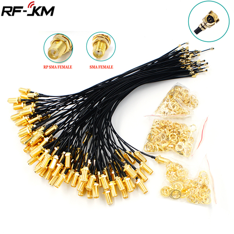 100pcs SMA Female Connector Cable to uFL/u.FL/IPX/IPEX UFL to SMA Female RG1.13 Antenna RF Cable Assembly RP-SMA-K ► Photo 1/5