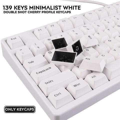 PBT Keycap 139 Keys Cherry Profile Double Shot Keycaps For Filco CHERRY Ducky IKBC Mechanical Gaming Keyboard ► Photo 1/6