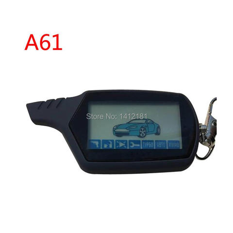 Wholesale 2-way A61 LCD Remote Control Keychain for StarLine A61 two way car alarm system Russian 2-way auto-start Key chain ► Photo 1/4