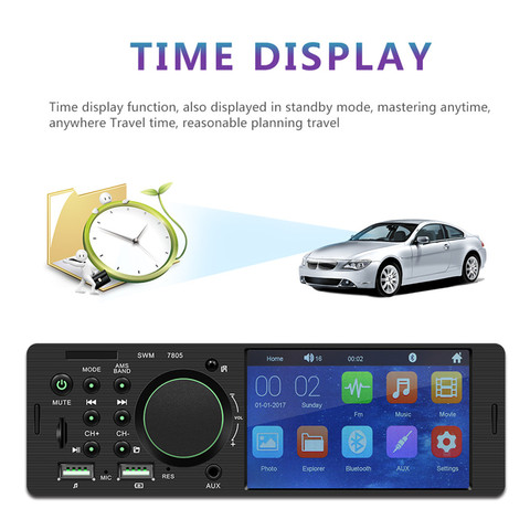 4.1 inch touch screen In-Dash Bluetooth Car Radios Stereo Audio Music FM Aux TF Mp3 Player rear backup camera USB phone charging ► Photo 1/1