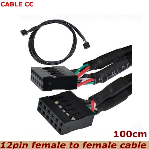 100cm 12-pin female to female USB connector socket internal motherboard extension cable computer case cable ► Photo 1/1