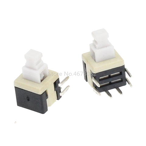 20pcs 5.8x5.8mm x Height 10.1 mm Push Button Switch On/Off Through Hole PCB DPDT Lock Right Angle Key switch Self Lock Push ► Photo 1/5