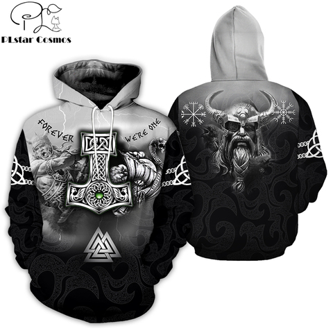 PLstar Cosmos 2022 New Fashion Men hoodies 3D All Over Printed Tattoo Viking Odin Hoodie Apparel Unisex Casual Hoody streetwear ► Photo 1/3