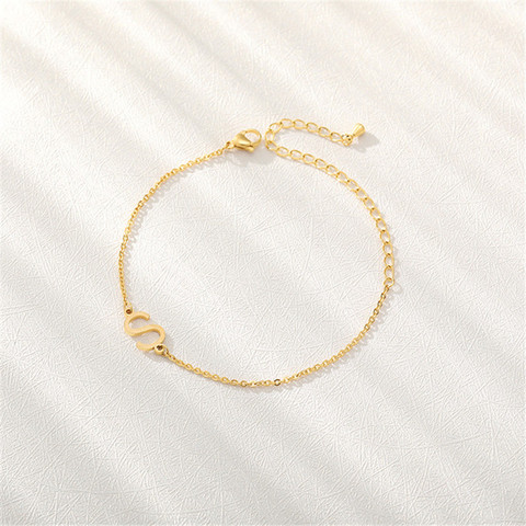 Fashion 26 Letter Stainless Steel Bracelet Anklet Vintage Foot Jewelry I J K L M N O P Q R S T U V W X Y Z ► Photo 1/6