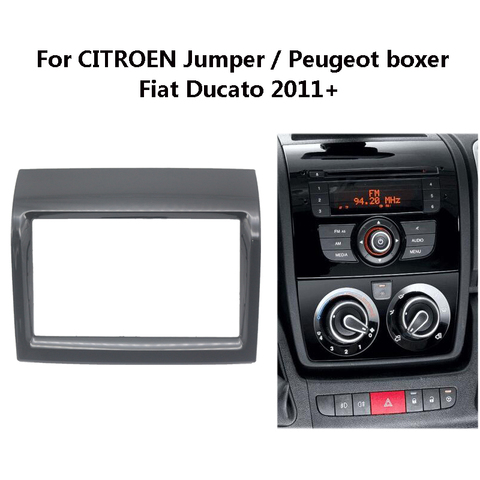 Car Radio Fascia for CITROEN Jumper/PEUGEOT Boxer/FIAT Ducato Stereo Dashboard Panel CD Trim Double 2 Din Installation Frame Kit ► Photo 1/6