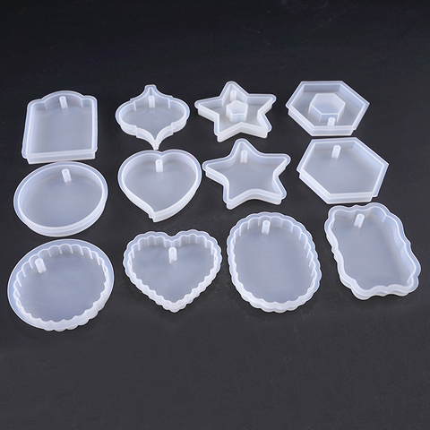 Heart-shaped Mold Hexagon Highlight Wavy Oval Expoxy Resin Mold Jewelry Mold for Making Jewelry Pendant Pendant Tools ► Photo 1/6