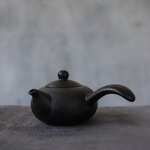 LUWU black crockery ceramic kyusu teapots handmade chinese tea pot 165ml ► Photo 1/6