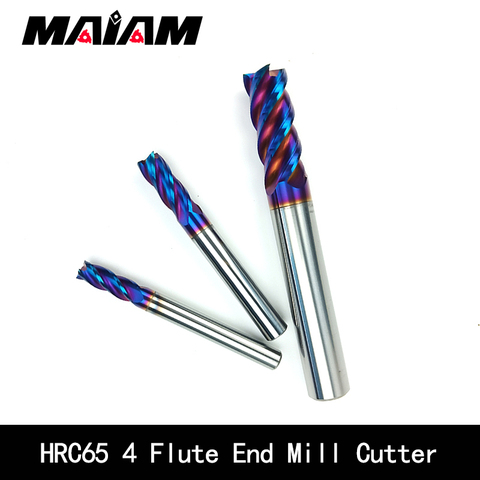 end mill hrc65 10mm 4 flute cnc end milling cutter tungsten carbide rod 4mm 6mm 8mm 12mm for er collet lathe tool holder machine ► Photo 1/6
