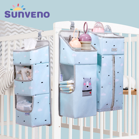 Sunveno Crib Organizer for Baby Crib Hanging Storage Bag Baby Clothing Caddy Organizer for Essentials Bedding Diaper Nappy Bag ► Photo 1/6