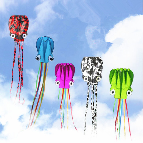 free shipping high quality large soft octopus kite with handle line outdoor toys flying kite factory nylon ripstop family fun ► Photo 1/1