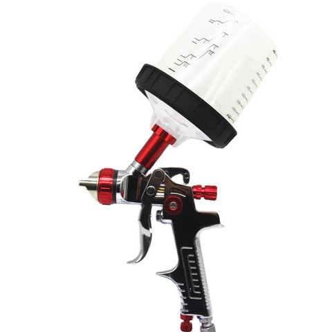 Spray Gun With Adapter And Pps Tank HVLP Spray Gun Auto Feed Paint Spray gun 1.3/1.4/1.7mm Nozzle Szie Car Paint Airbrush ► Photo 1/6
