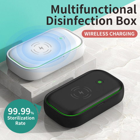Portable Multifunction UV Disinfection Boxes Wireless Charger Phone Key Sanitizer for Household Bedroom Protection ► Photo 1/6