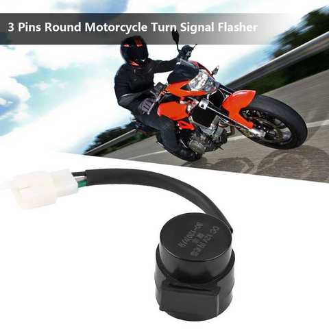 3 Pins Round Turn Signal Flasher Relay Blinker for GY6 50-250cc Motorcycles Scooters Moped ATV ► Photo 1/6