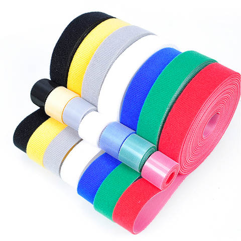 5Meter/lot Reusable Cable Ties Strap Organizer Cord Winder Strap Nylon Hook Buckled Loop Fastener Magic Tape Clip Holder Cable ► Photo 1/6