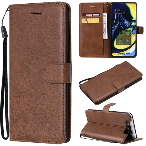 Leather Flip Wallet Case For Samsung Galaxy J2 J4 Core J4 J5 J6 Prime Plus J7 Duo J8 C9 Pro A6S A8 2022 Cover With Hand Strap ► Photo 1/6