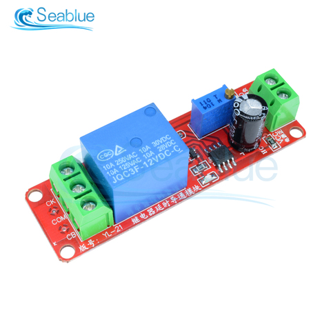 DC 5V 12V NE555 Timer Switch Adjustable Controller Module Time delay relay Module Delay Relay Shield 0~10S ► Photo 1/6