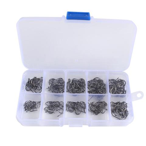 100-600pcs/lots Size 3#-12#Fishing Hook Jig Hooks with Hole Fly Fishing Tackle Box Carbon Steel Fishhooks Fishing lure Tackles ► Photo 1/5