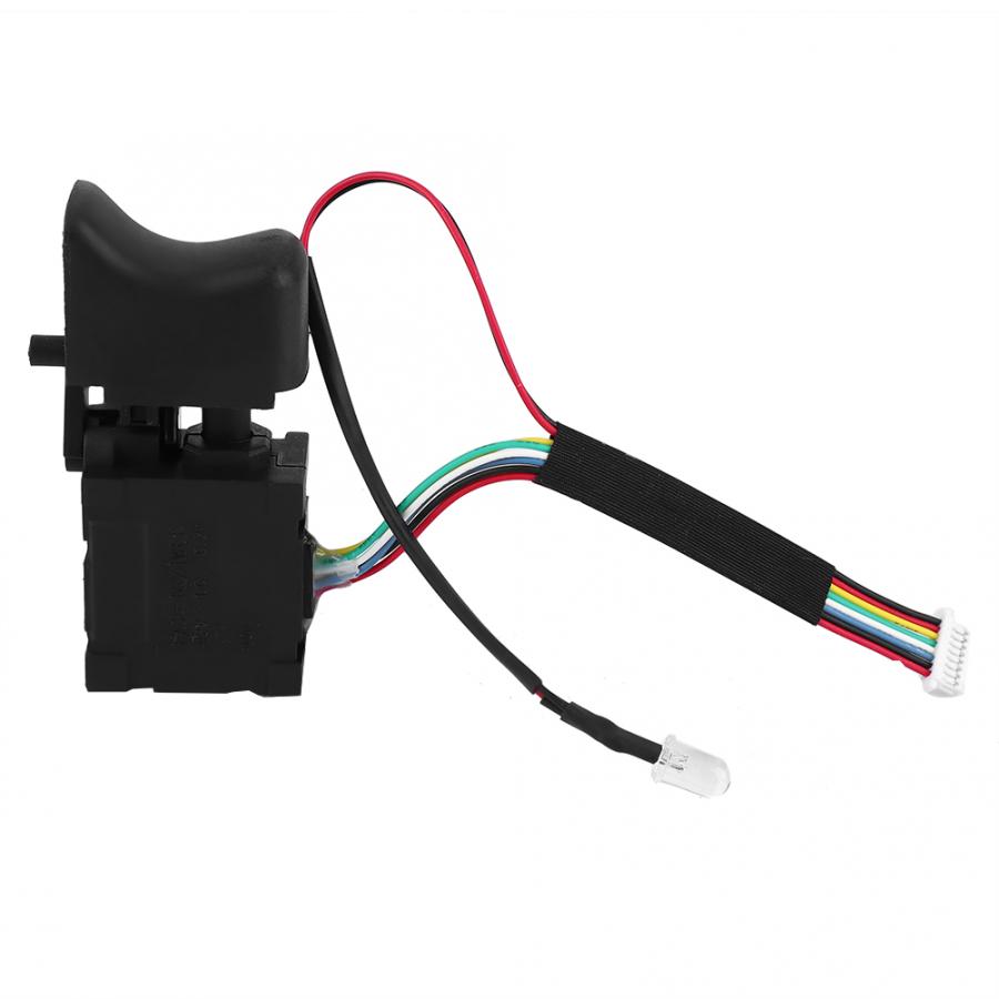 Electric Drill Speed Control Switch – 7.2V-24V Cordless Trigger With Built-in Light, 16A Max Current, Easy Replacement