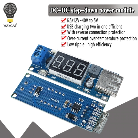 DC-DC Step Down Module Two-wire Voltmeter 5 V USB Charger or Power Supply Input 4.5V-40V Output 5V/2A ► Photo 1/6