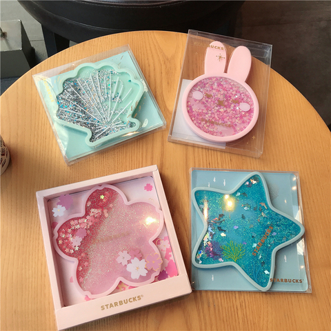 Silicone Coasters Cherry Blossom/Rabbit/Star/Shell Style Coffee Cup Mug Placemat Loverly Dinkware Accessories ► Photo 1/6