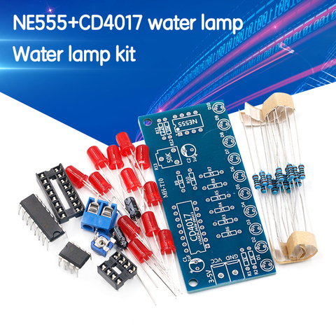 NE555 CD4017 Running LED Flow Light Electronic Production Suite Control Board Module Capacitor Oscillator Clock Siganal DIY Kit ► Photo 1/6