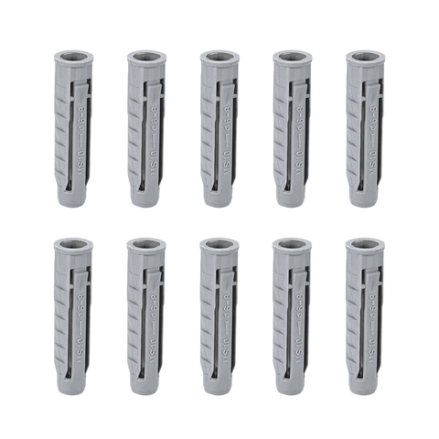uxcell 25pcs 10mmX50mm Plastic Expansion Pipe Column Concrete Anchor Wall Plug Gray  for Home Garden DIY Application ► Photo 1/4