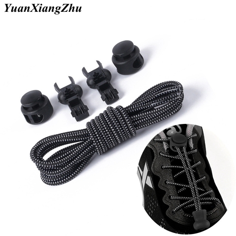 1 Pair Elastic Shoe laces Round Locking No Tie Shoelaces Kids Adult Quick Lazy Laces Rubber Sneakers Shoelace 22 Colors ► Photo 1/6