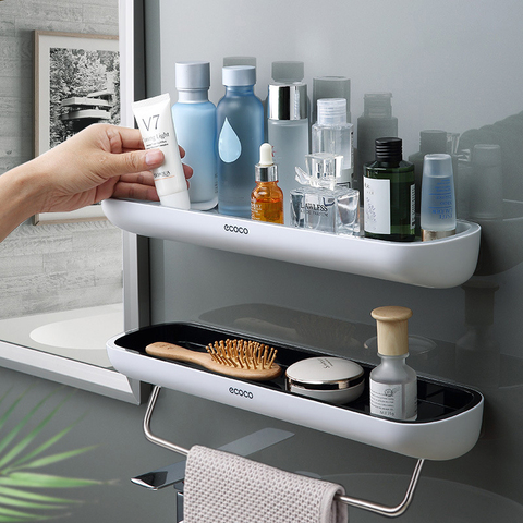 Adhesive Bathroom Shelf Organizer Wall Mounted Shampoo Spices Shower Storage Rack Holder Bathroom Accessories ► Photo 1/6