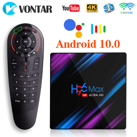 H96 MAX Android 10 Smart TV Box 4GB RAM 32GB RK3318 Media player 4K Google Voice Assistant Youtube H96MAX 9.0 2G 16B Set Top Box ► Photo 1/6