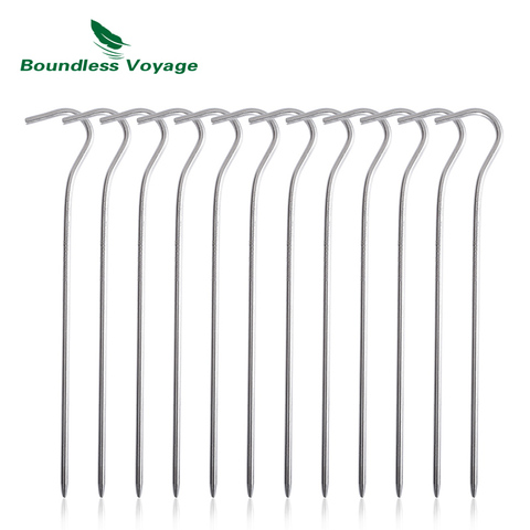 Boundless Voyage 8-12pcs Titanium alloy Tent Pegs Camping Hiking Climbing Ultralight Tent Nail Stakes ► Photo 1/6
