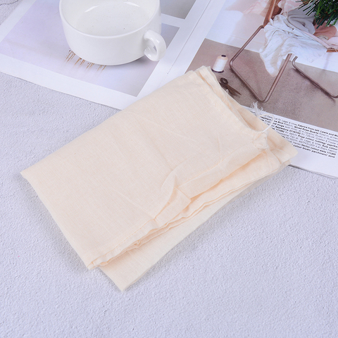 1pc Reusable Cotton Food Filter Bag Nut Milk Bag Squeeze Juice Grid Mesh Filter Sieve Cold Brew Coffee Filter 30*40cm ► Photo 1/1