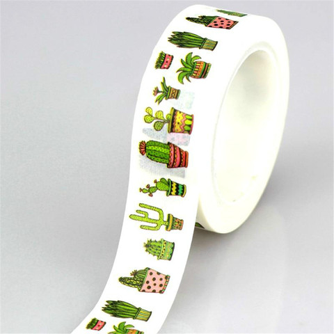 Cute 10M DIY Cute Cactus plants Japanese Washi Tape Decorative Adhesive Tape Masking Tape For Home Decoration Scrapbooking Diary ► Photo 1/6