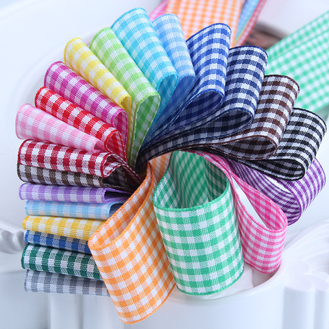 5Yards/Roll Plaid Ribbons Bow Ribbon Gift Wrapping Polyester Ribbon Handmade DIY Girls Hair Accessories Wedding Party Home Decor ► Photo 1/6