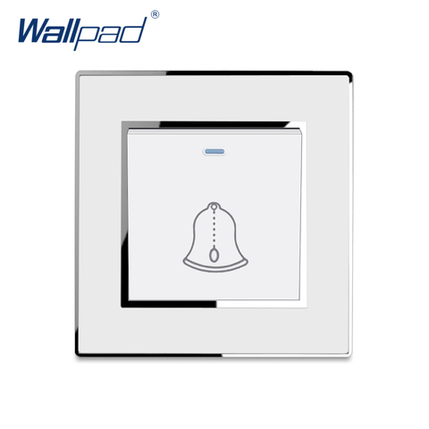 Doorbell Reset Switch Momentary Contact  Luxury Acrylic Panel With Silver Border Wallpad Push Button Wall Switch ► Photo 1/6