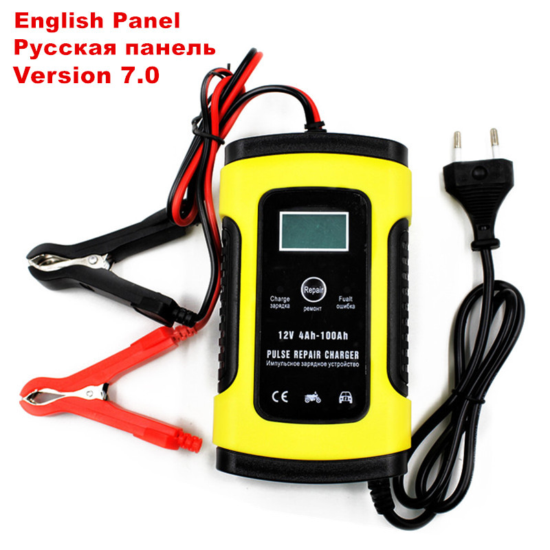 Car Battery Charger 110V To 220V To 12V 6A LCD for Auto Motorcycle Lead-Acid EN 