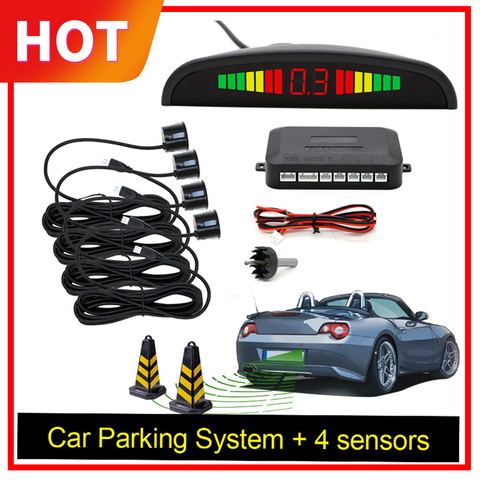 Car Auto Parktronic LED Parking Sensor With 4 Sensors Reverse Backup Car Parking Radar Monitor Detector System Backlight Display ► Photo 1/6