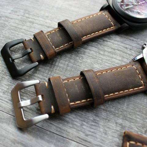 For Panerai Luminor Marina 22mm 24mm 26mm Brown Calf Leather Watch Strap Band ► Photo 1/6