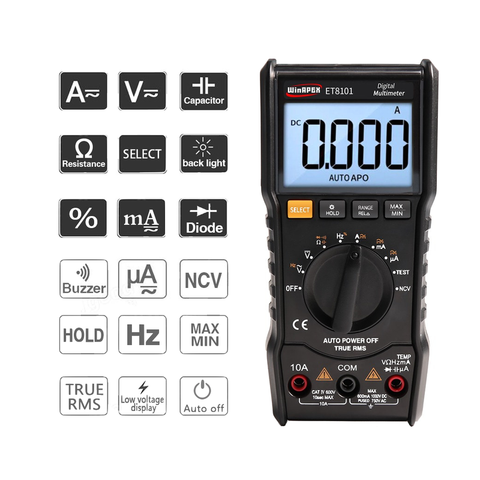 WinAPEX ET8101 Digital Multimeter 6000 Counts True RMS Digital Voltmeter 1000V 10A Mini Pocket Multimeter Full Protection ► Photo 1/6