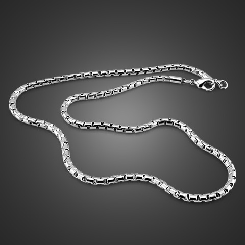 High quality 100% 925 Sterling Silver Pendant Necklace Jewelry Man Fashion  5MM 22 inches Box Chain Punk Style Men Necklace ► Photo 1/6