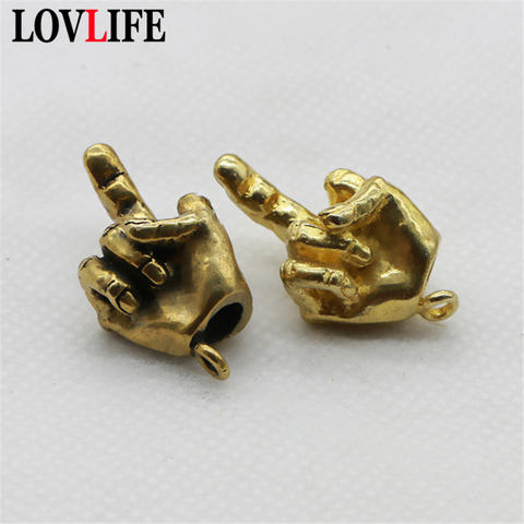 Metal Brass Raised Middle Finger Up Shape Keychain Pendant Jewelry Punk Rock Men Fashion Car Key Chain Ring Hanging Hand Keyring ► Photo 1/6