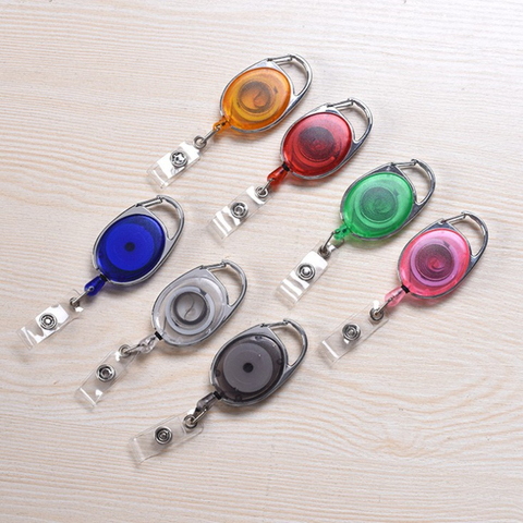 Plastic Retractable Pull Badge Reel Name Tag ID Card Badge Holder Reels School Office Supplies ► Photo 1/6