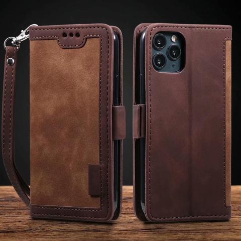 For iPhone 11 X XS XR SE 2022 Luxury Retro Wallet Holder Flip Leather Case For iPhone 12 Mini Pro Max 8 7 6 6S Plus Book Case ► Photo 1/6