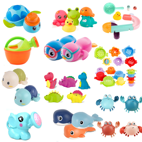 Cute Cartoon Baby Bath Toys Animal Tortoise Classic Baby Water Toy Infant Bathroom Clockwork Educational Kids Beach Bath Toys ► Photo 1/6