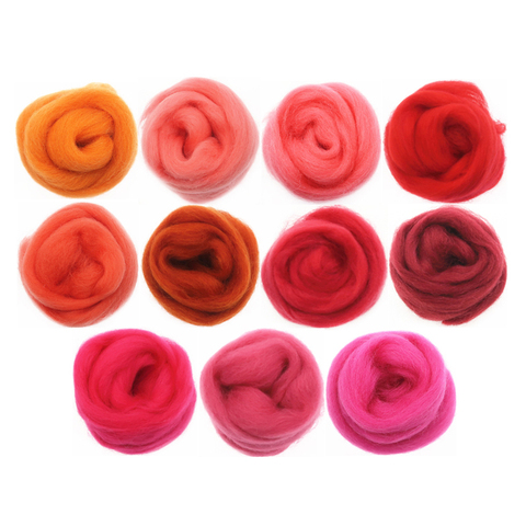 10g/50g/100g Red Series Wool Fibre Flower Animal Toy Wool Felting Handmade Spinning DIY Craft Materials Tool Felt Christmas ► Photo 1/6