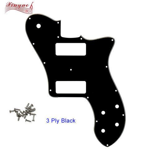 Pleroo Custom Guitar Parts  For US FD 72 Tele Deluxe Reissue Guitar Pickguard With P90 Humbucker Replacement 3 Ply Black ► Photo 1/6